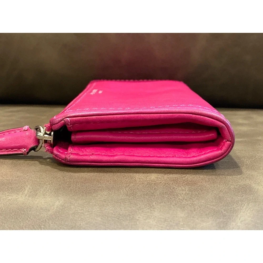 Coach Wallet Women's Fuchsia Legacy Leather Slim Zip Around Clutch Organizer